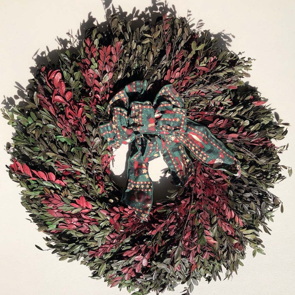 Boxwood Christmas Wreath For Front Door